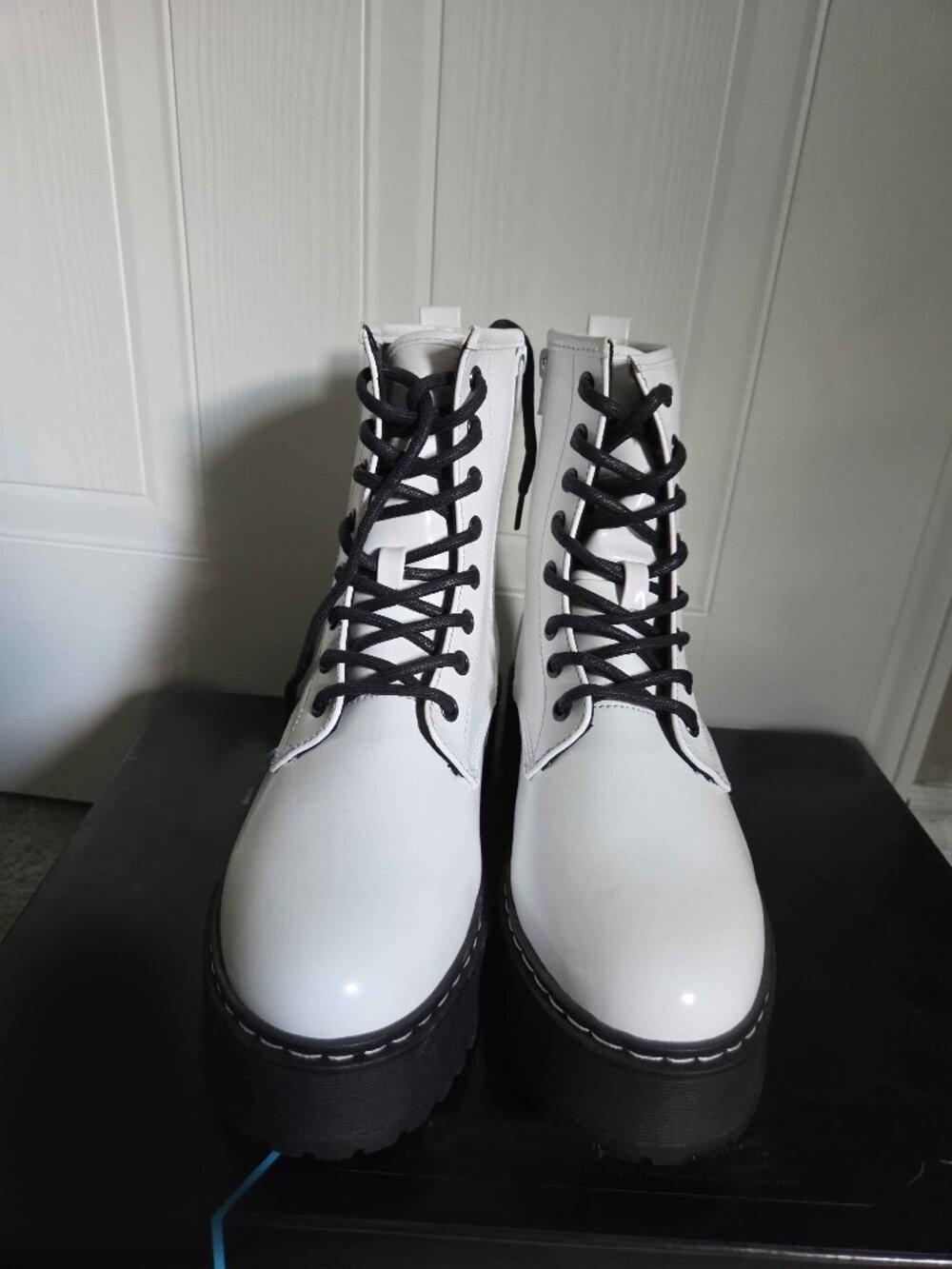 Steve Madden White Combat Boots 9W